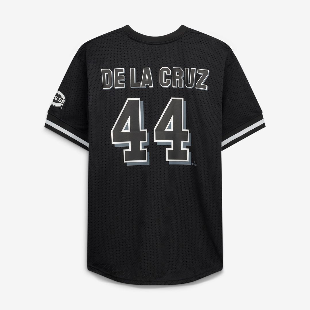 Men's Cincinnati Reds Elly De La Cruz Fanatics Black/White Big & Tall Heavyweight Mesh Jersey