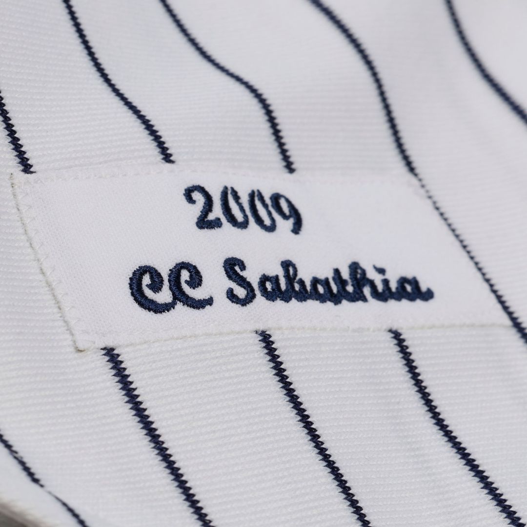 Men's New York Yankees CC Sabathia Mitchell & Ness White 2009 Cooperstown Collection Authentic Jersey