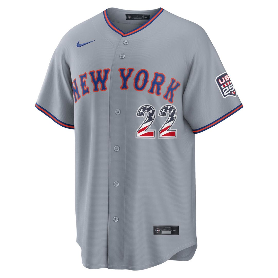 Fourth of July Men's New York Mets Juan Soto Nike Gray USA 250 Stadium Jersey