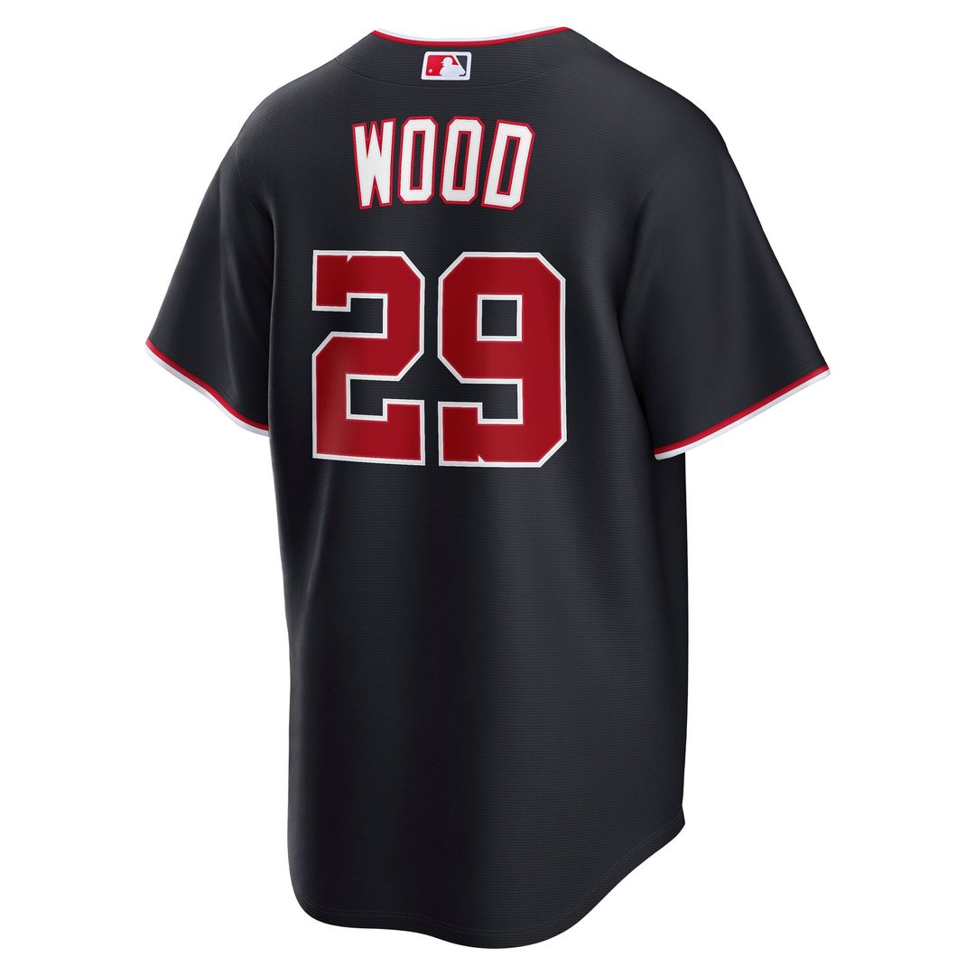 Men's Washington Nationals James Wood Nike Navy Alternate Replica Jersey