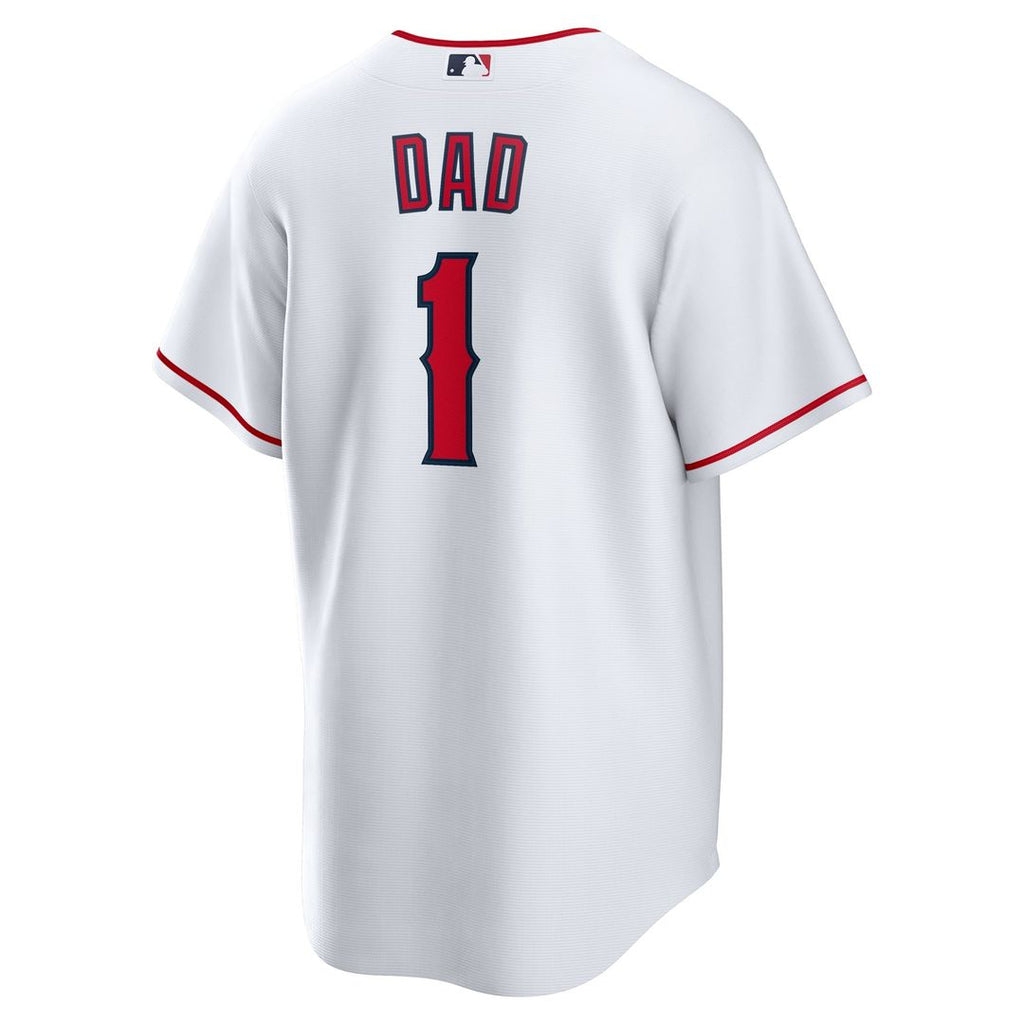 Men's Los Angeles Angels  Nike White #1 Dad Home Replica Jersey