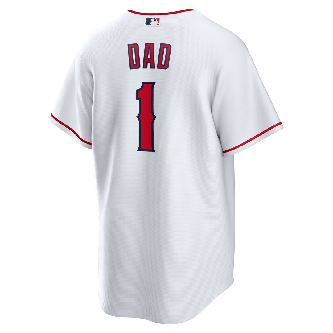 Men's Los Angeles Angels  Nike White #1 Dad Home Replica Jersey
