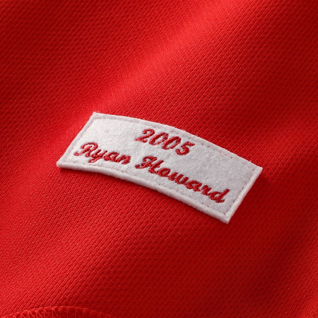 Men's Philadelphia Phillies Ryan Howard Mitchell & Ness Red Cooperstown Collection Batting Practice Jersey
