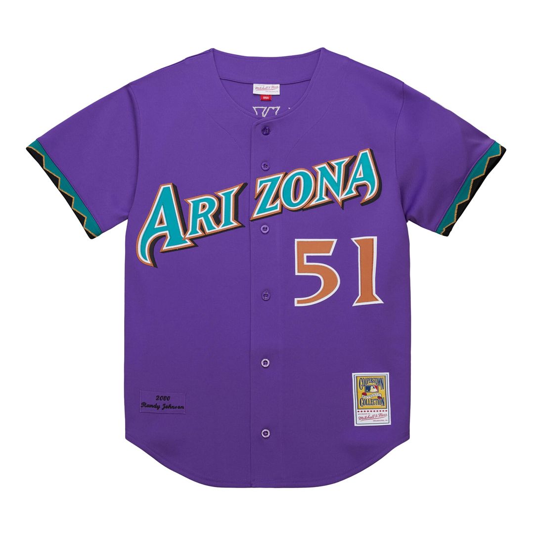 Men's Arizona Diamondbacks Randy Johnson Mitchell & Ness Purple 2000 Throwback Authentic Jersey