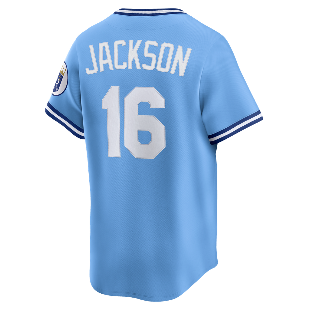 Men's Kansas City Royals Bo Jackson Nike Light Blue Throwback Cooperstown Collection Limited Jersey