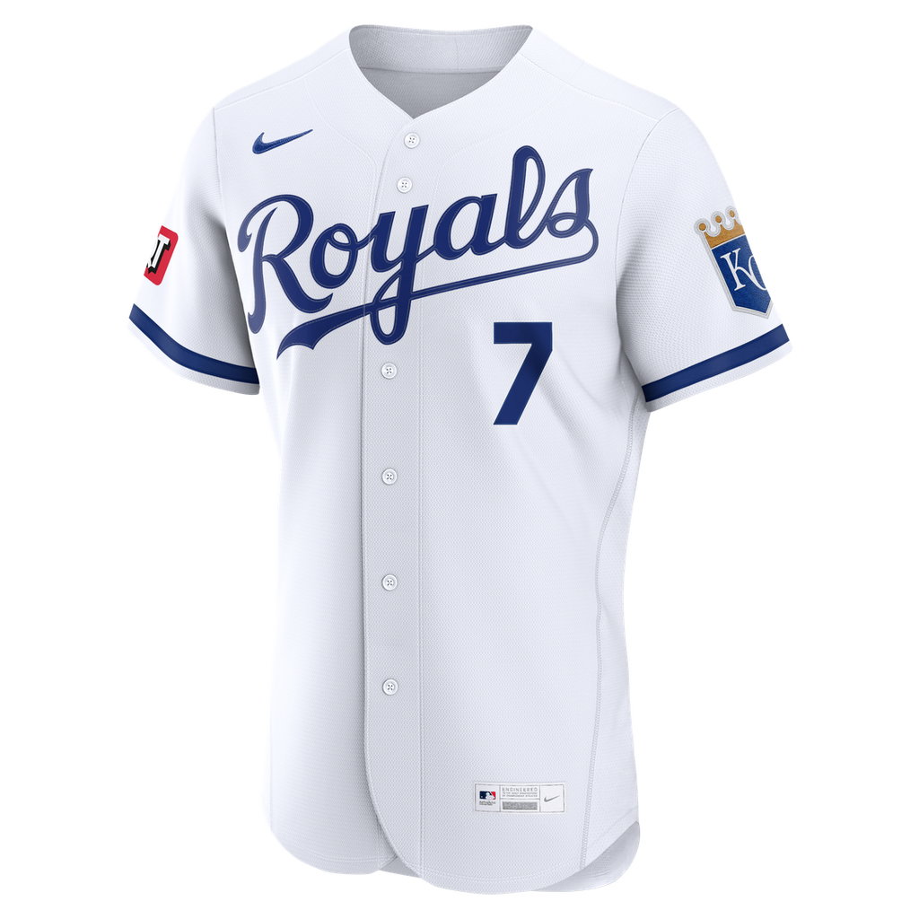 Men's Kansas City Royals Bobby Witt Jr. Nike Light Blue Alternate Authentic Sponsor Patch Jersey