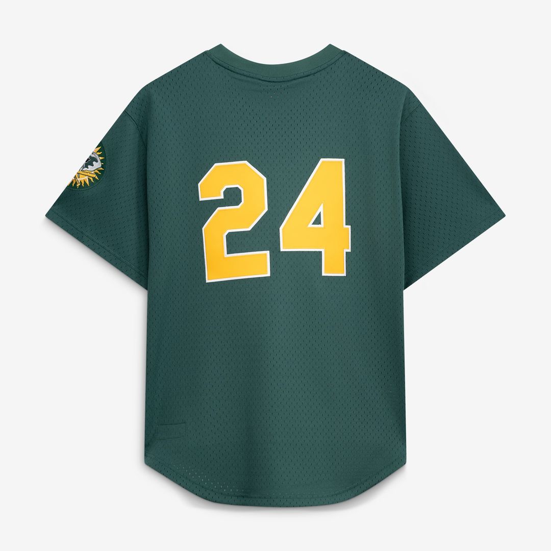 Men's Athletics Rickey Henderson Mitchell & Ness Green Authentic Batting Practice Jersey