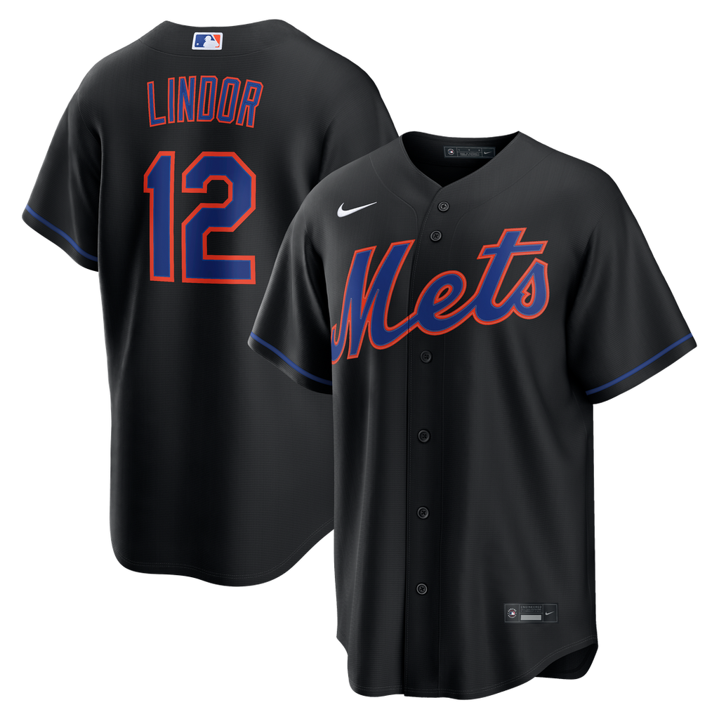 Men's New York Mets Francisco Lindor Nike Black Alternate Replica Jersey