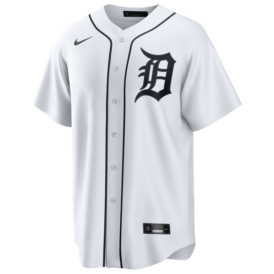 Men's  Detroit Tigers Kerry Carpenter Nike White Home Replica Jersey