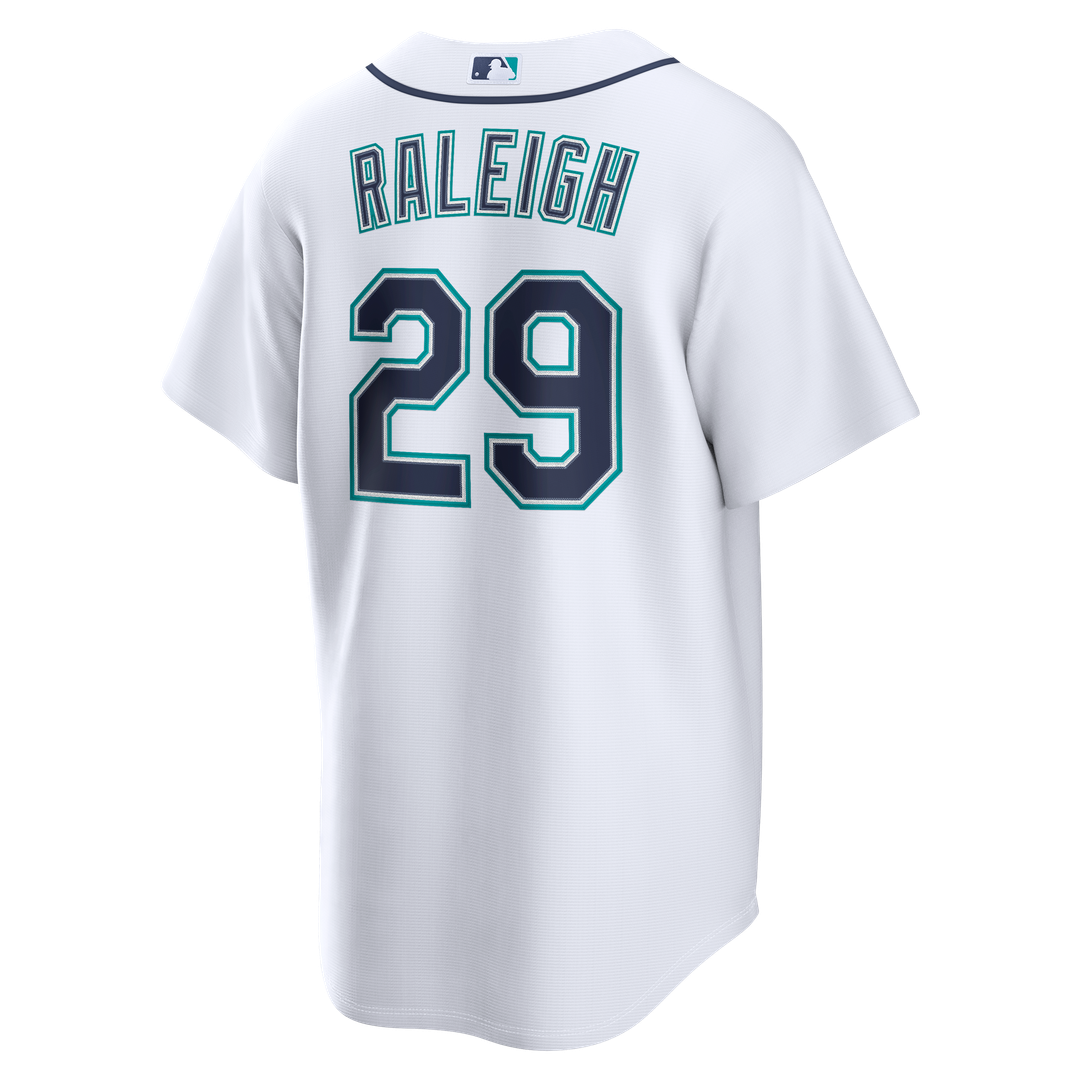 Men's Seattle Mariners Cal Raleigh Nike White Home Replica Jersey
