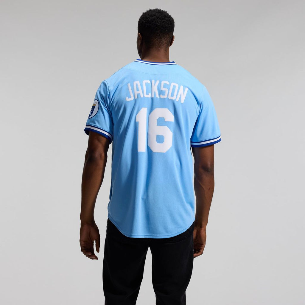 Men's Kansas City Royals Bo Jackson Nike Light Blue Throwback Cooperstown Collection Limited Jersey