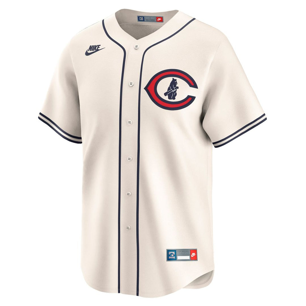 Men's Chicago Cubs Seiya Suzuki Nike Cream Throwback Cooperstown Collection Limited Jersey
