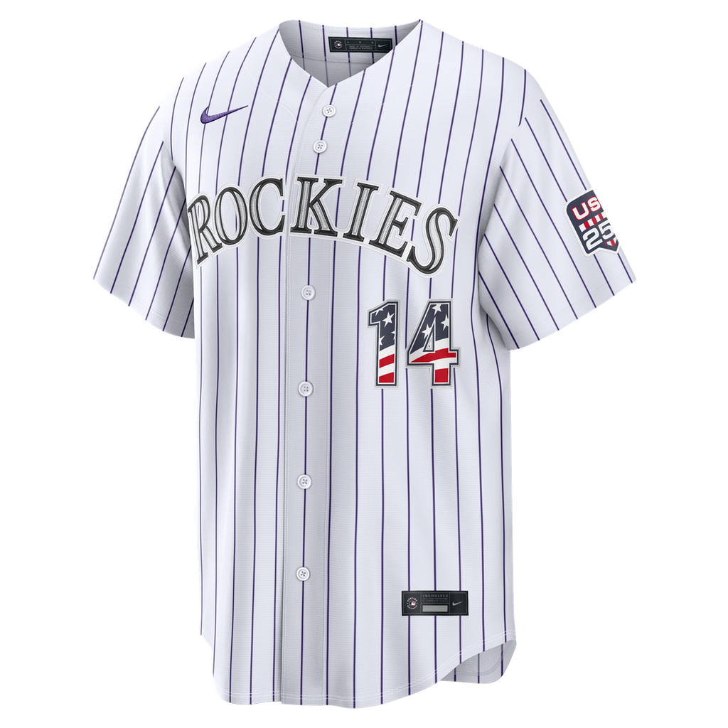 Fourth of July Men's Colorado Rockies Ezequiel Tovar Nike White USA 250 Stadium Jersey