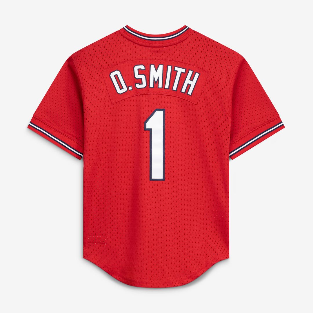 Men's St. Louis Cardinals Ozzie Smith Mitchell & Ness Scarlet Authentic Batting Practice Jersey