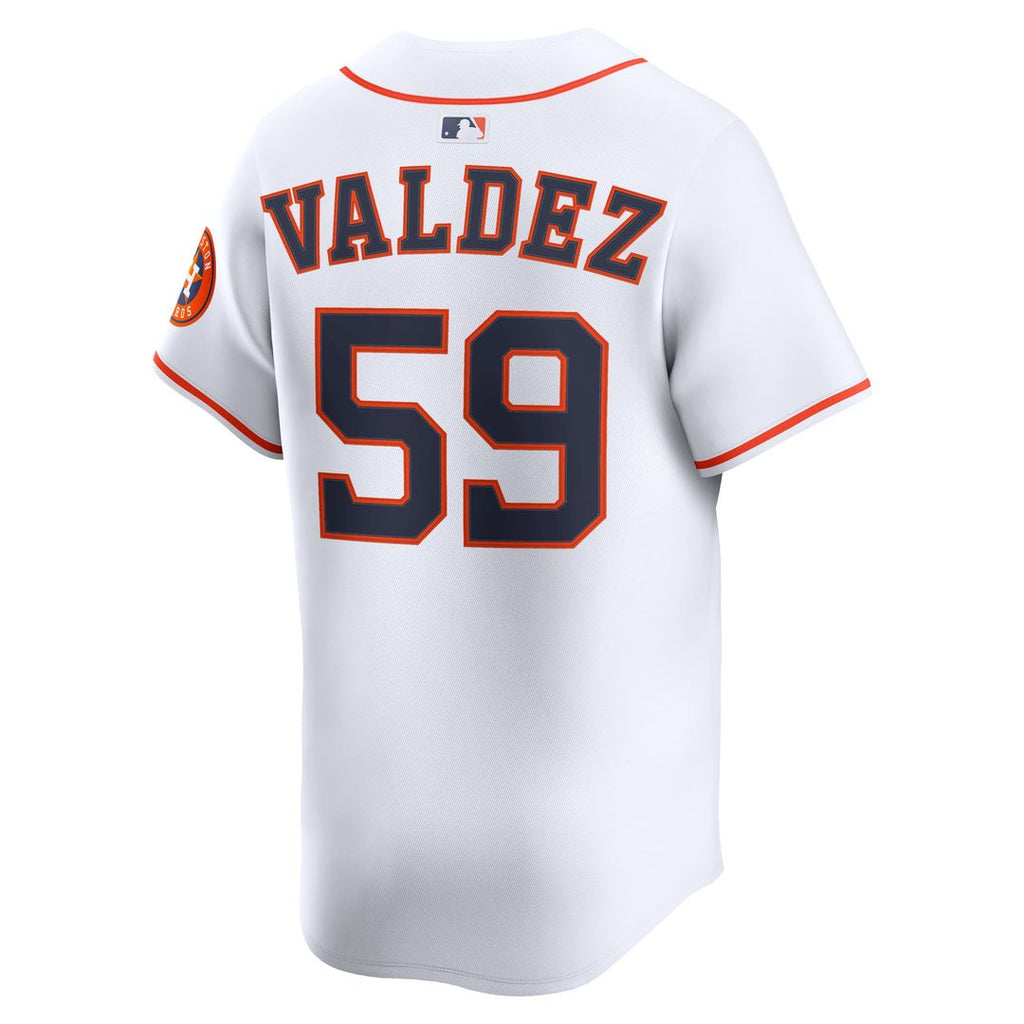 Men's Houston Astros Framber Valdez Nike White Home Limited Player Jersey