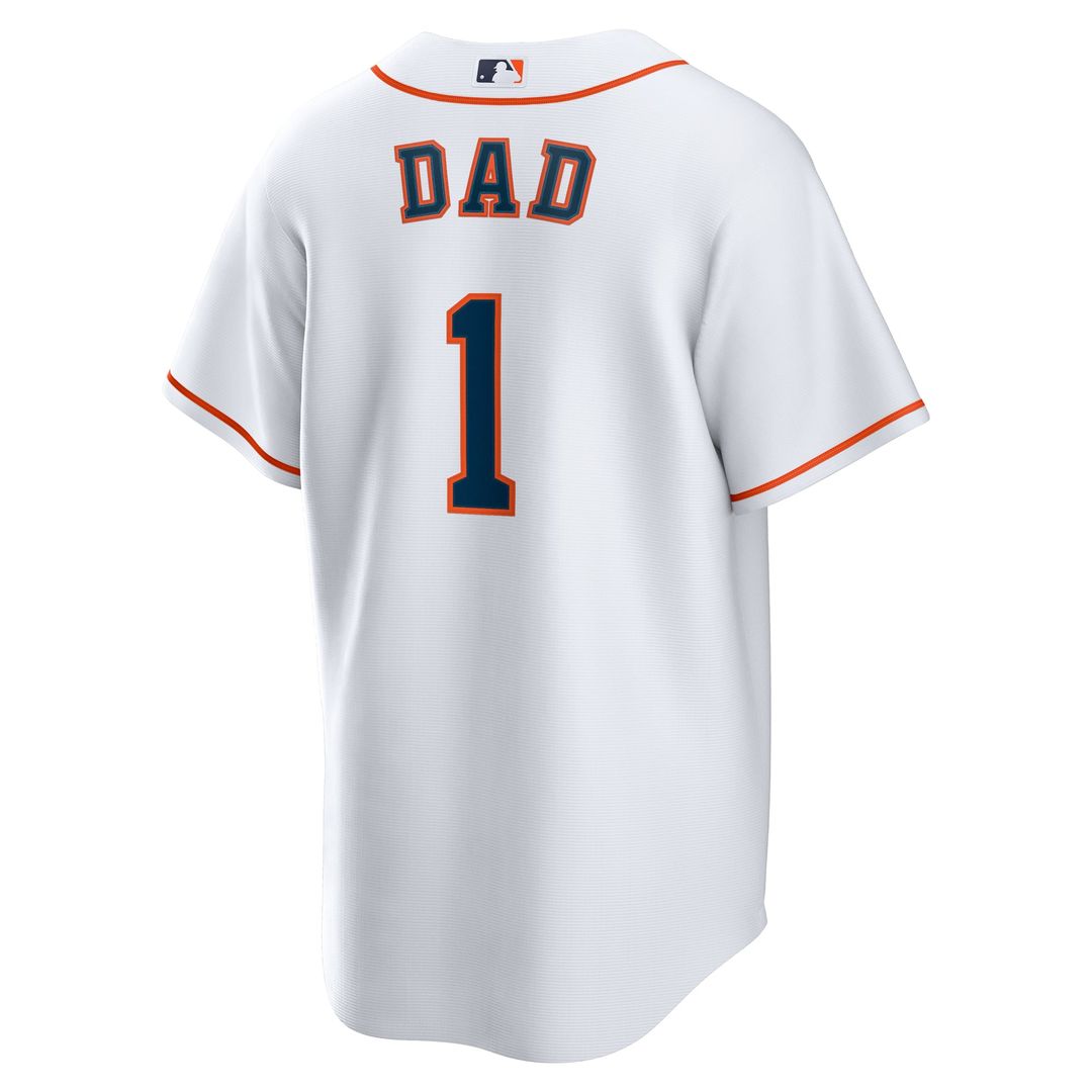 Men's Houston Astros  Nike White #1 Dad Home Replica Jersey