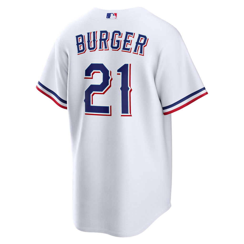 Men's Texas Rangers Jake Burger Nike White Home Replica Jersey