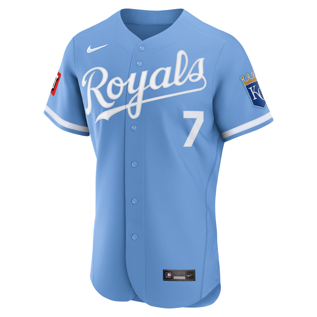 Men's Kansas City Royals Bobby Witt Jr. Nike White Home Authentic Sponsor Patch Jersey