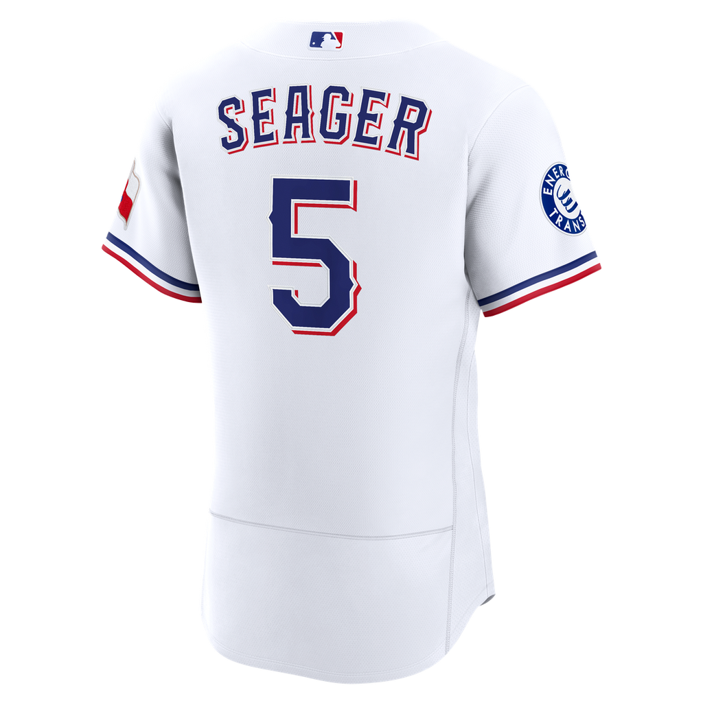 Men's Texas Rangers Corey Seager Nike White Home Authentic Sponsor Patch Jersey