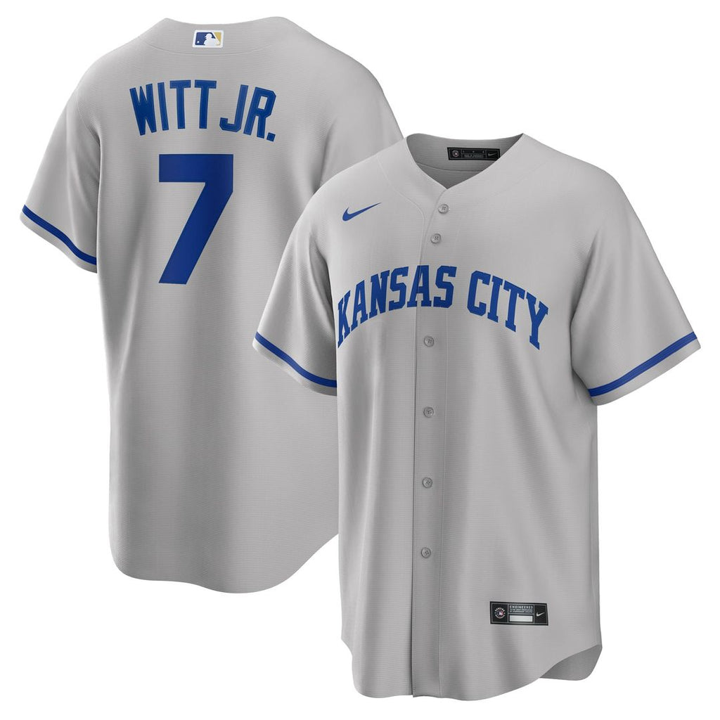 Men's Kansas City Royals Bobby Witt Jr. Nike Gray Road Replica Jersey