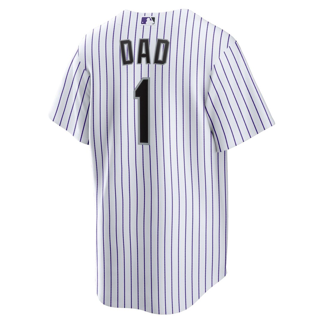 Men's Colorado Rockies  Nike White #1 Dad Home Replica Jersey