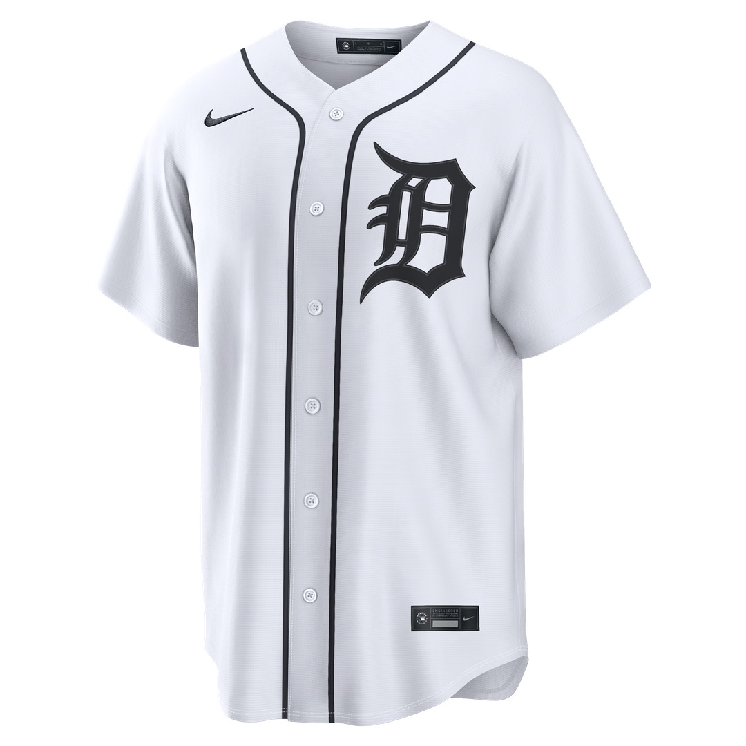 Men's  Detroit Tigers Javier Báez Nike White Home Replica Jersey