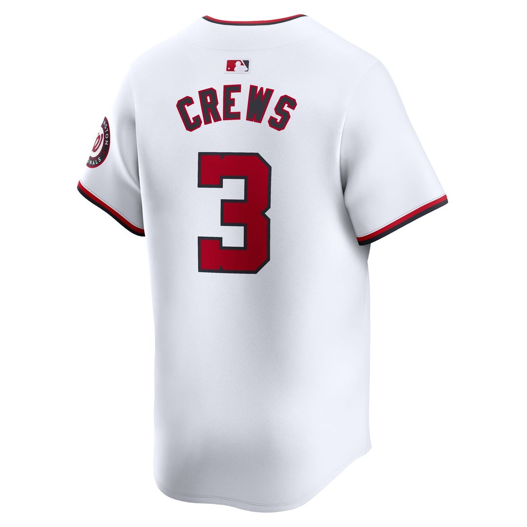 Men's Washington Nationals Dylan Crews Nike White Home Limited Player Jersey