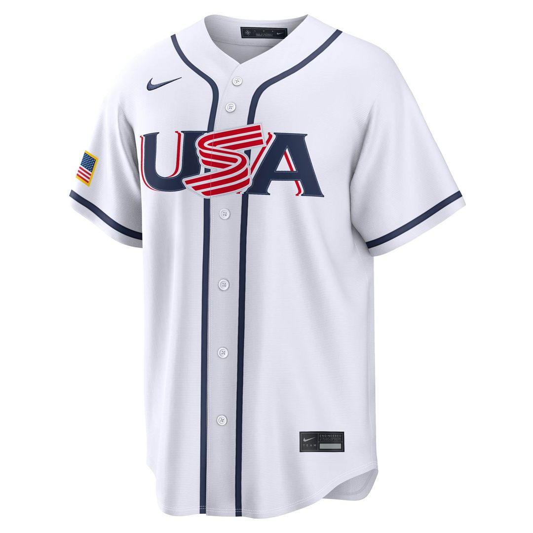 Men's USA Baseball Logan Webb Nike White 2026 World Baseball Classic Home Stadium Jersey