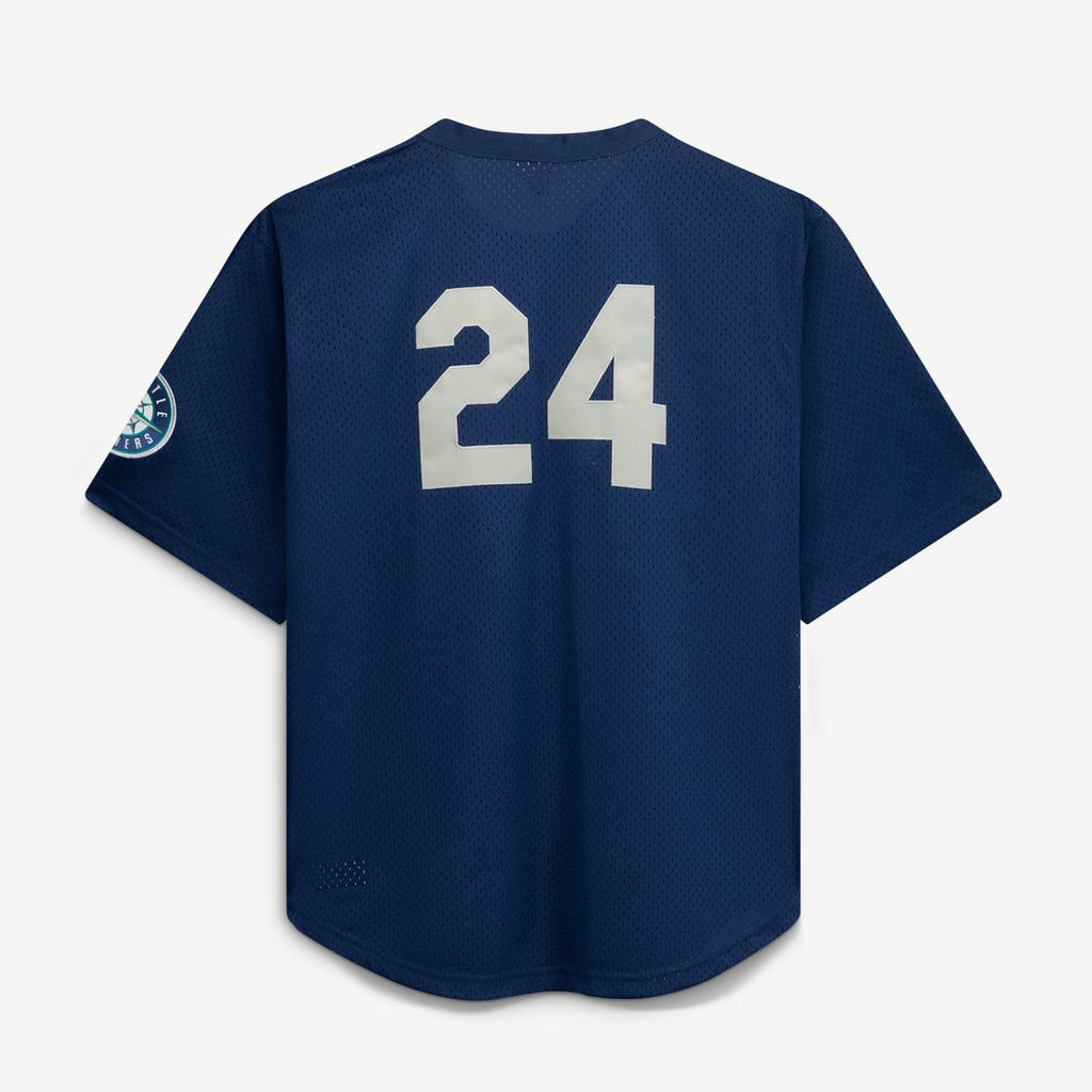Men's Seattle Mariners Mitchell & Ness Navy Big & Tall Cooperstown Collection Mesh Batting Practice Jersey