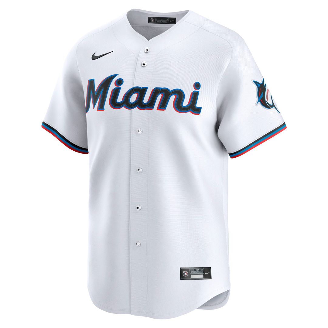 Men's Miami Marlins Nike White Home Replica Team Jersey