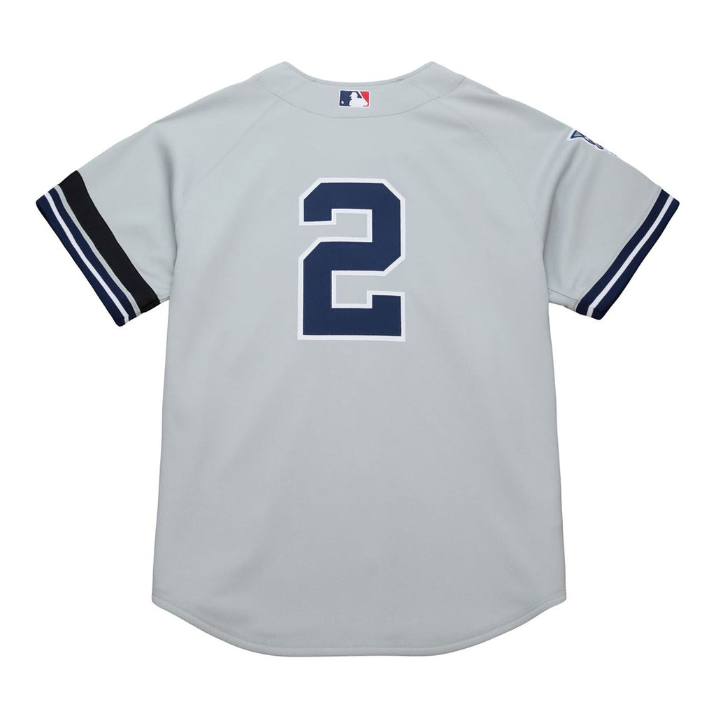 Men's New York Yankees Derek Jeter Mitchell & Ness Gray Cooperstown Collection 2000 World Series Authentic Jersey
