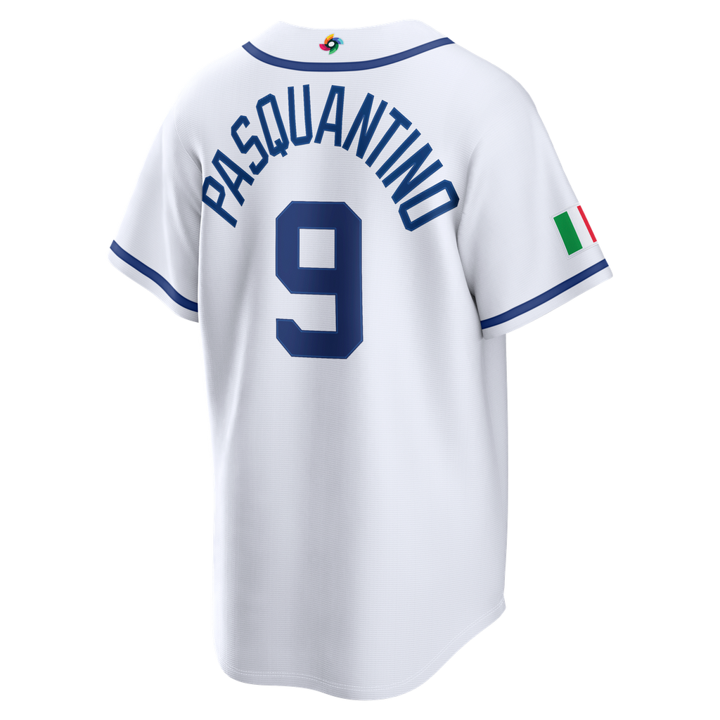 Men's Italy Baseball Vinnie Pasquantino Nike White 2026 World Baseball Classic Home Stadium Jersey