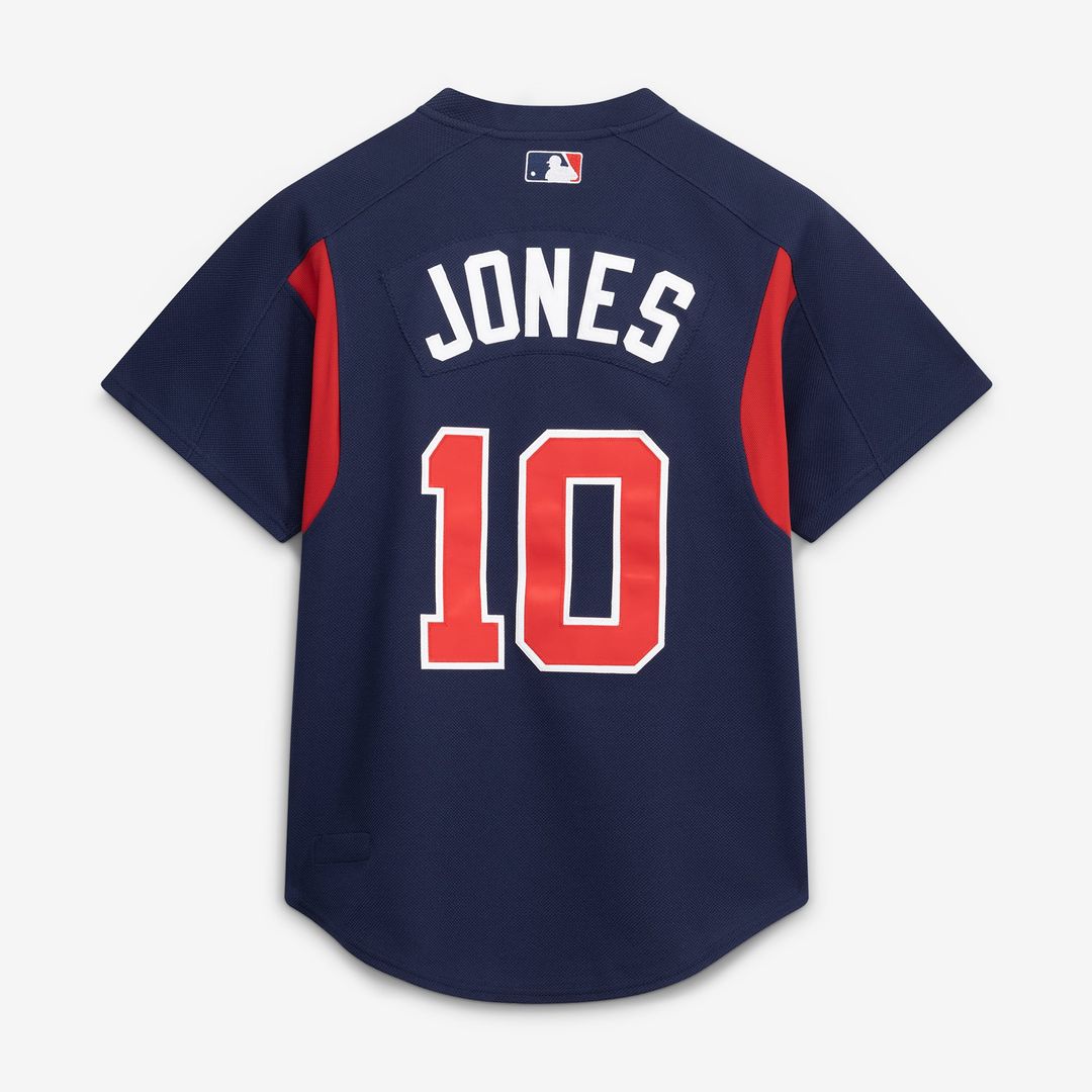 Men's Atlanta Braves Chipper Jones Mitchell & Ness Navy Authentic Batting Practice Jersey