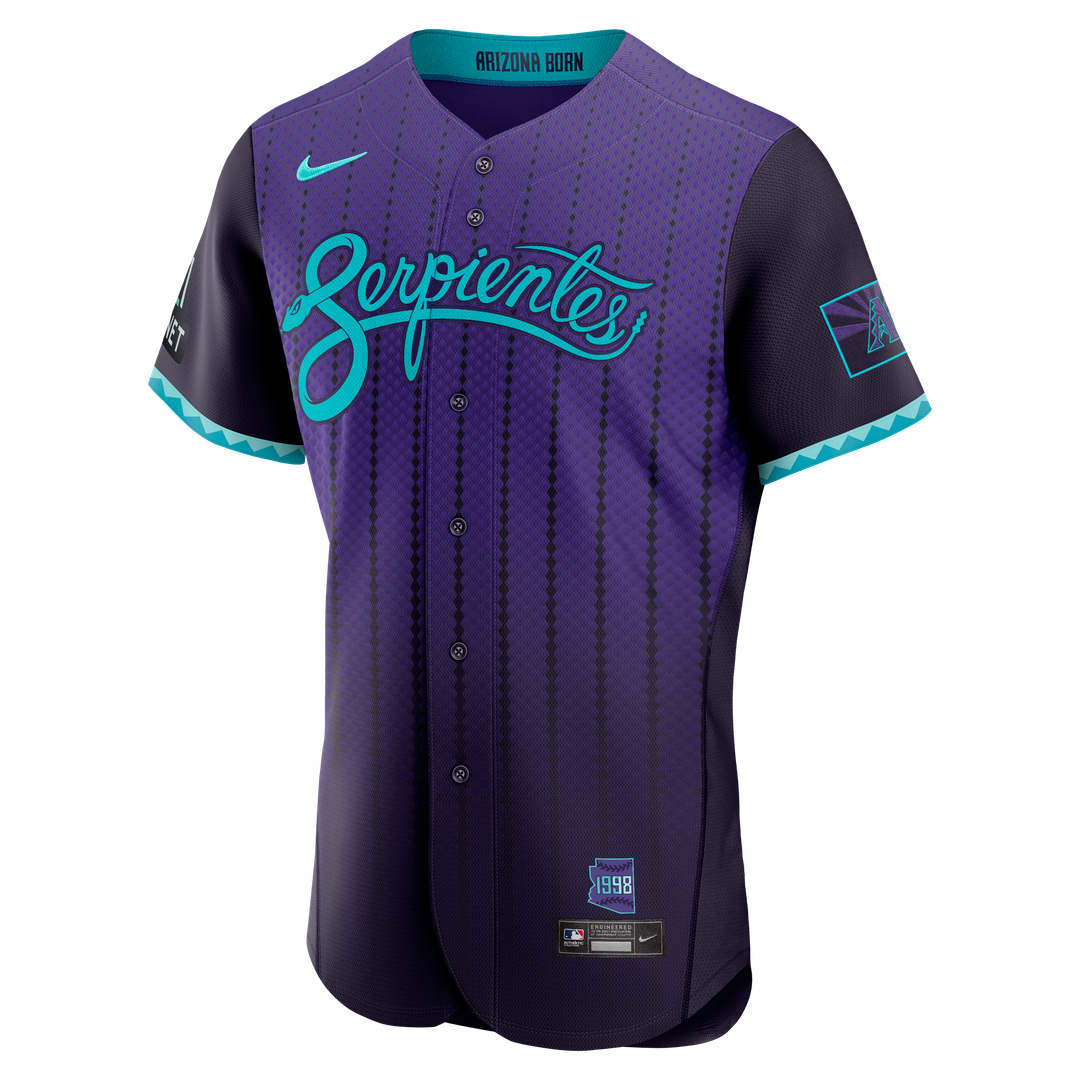 Men's Arizona Diamondbacks Nike Purple City Connect Authentic Sponsor Patch Jersey