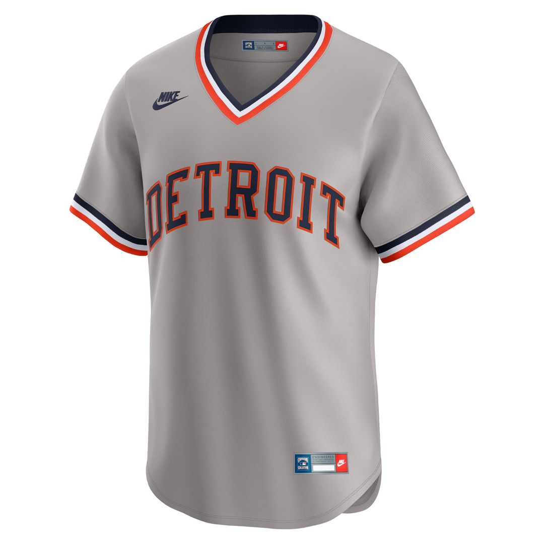 Men's Detroit Tigers Nike Gray Cooperstown Collection Limited Jersey