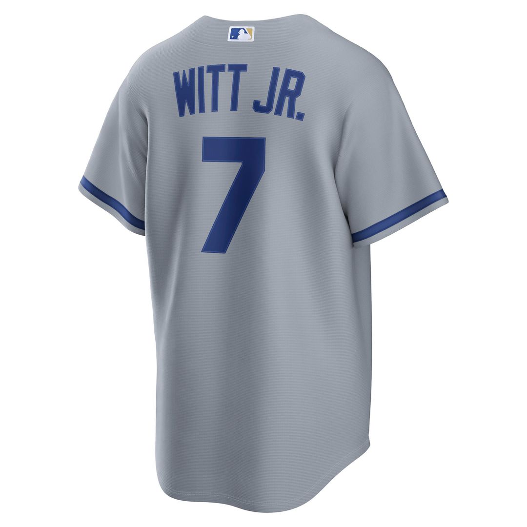 Men's Kansas City Royals Bobby Witt Jr. Nike Gray Road Replica Jersey