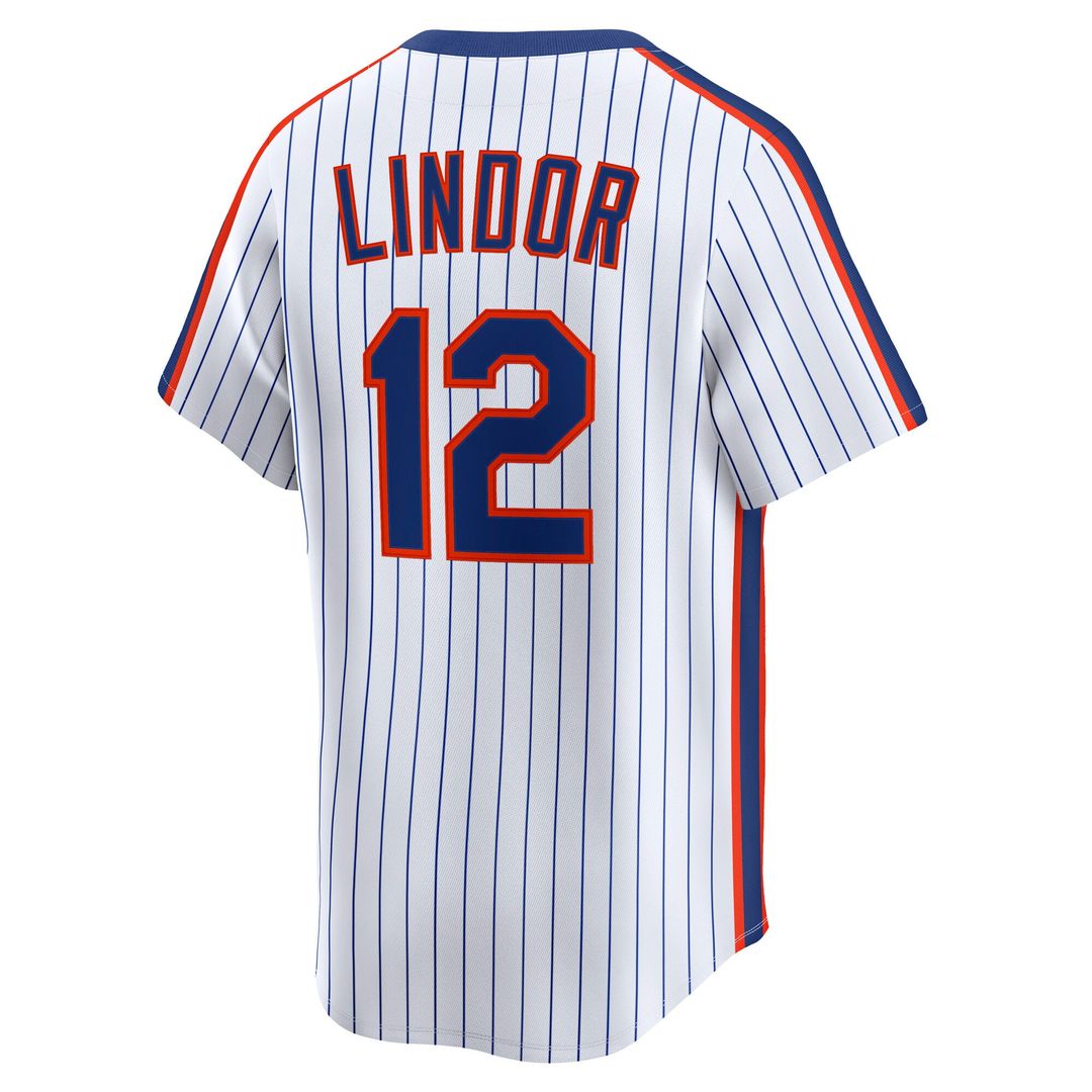 Men's New York Mets Francisco Lindor Nike White Throwback Cooperstown Collection Limited Jersey