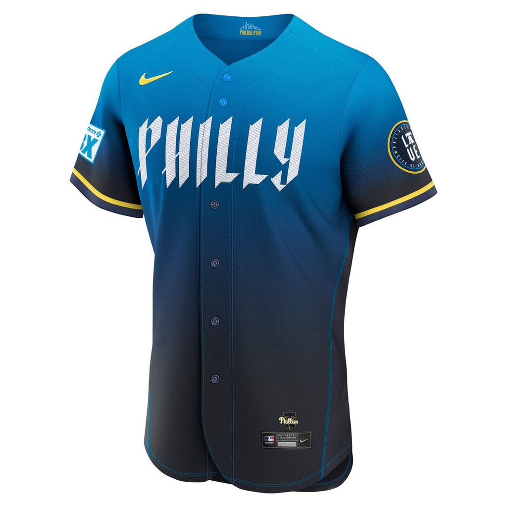 Men's Philadelphia Phillies Nike Navy City Connect Authentic Sponsor Patch Jersey