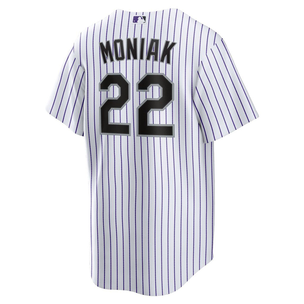 Men's Colorado Rockies Mickey Moniak Nike White Home Replica Jersey
