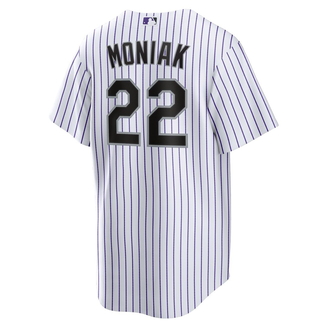 Men's Colorado Rockies Mickey Moniak Nike White Home Replica Jersey
