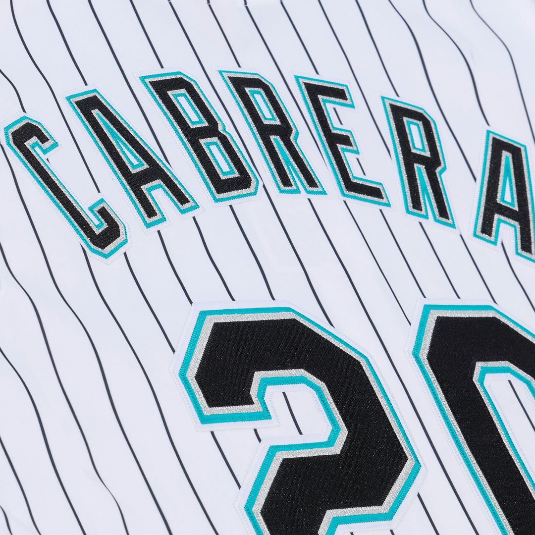 Men's Florida Marlins Miguel Cabrera Mitchell & Ness White 2003 Cooperstown Collection Authentic Jersey
