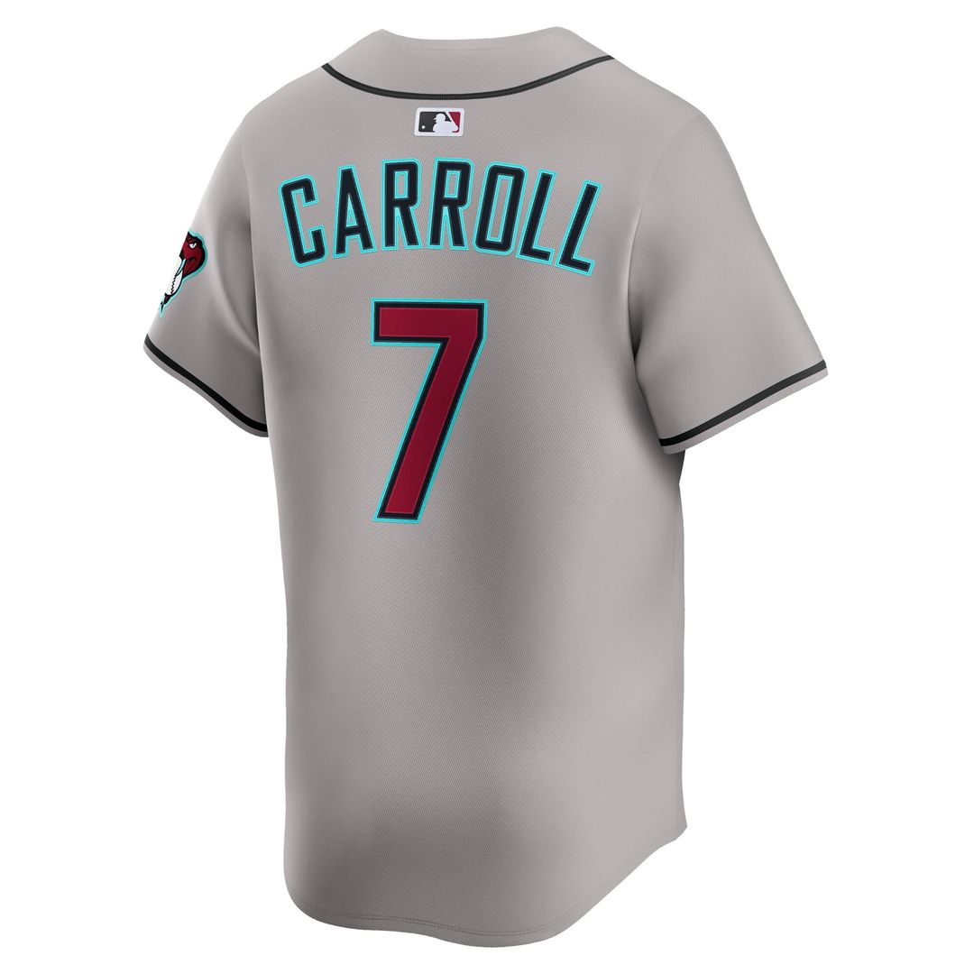 Men's Arizona Diamondbacks Corbin Carroll Nike Gray Road Limited Player Jersey