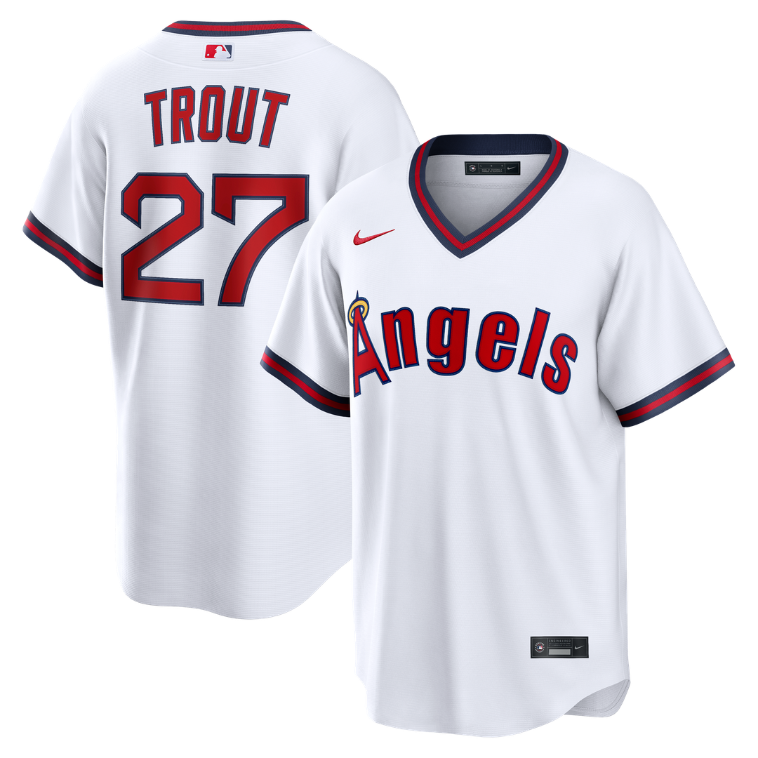 Men's Los Angeles Angels Mike Trout Nike Gray Road Replica Jersey