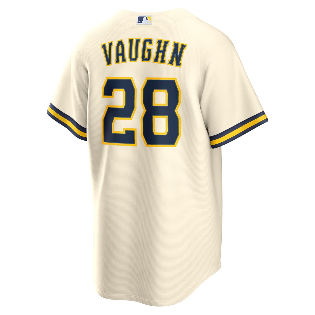 Men's Milwaukee Brewers Andrew Vaughn Nike Cream Home Replica Jersey