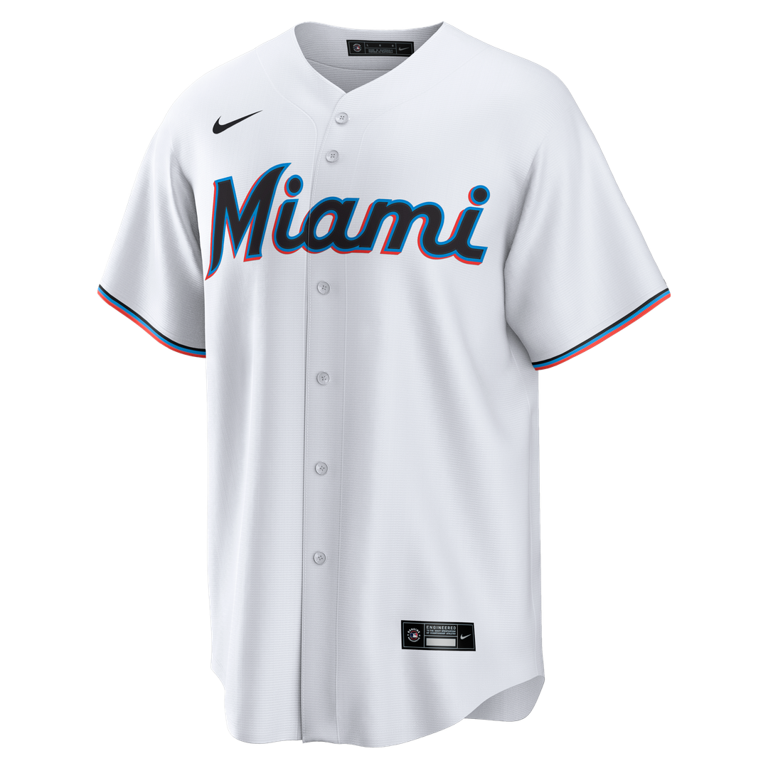 Men's Miami Marlins Griffin Conine Nike White Home Replica Jersey