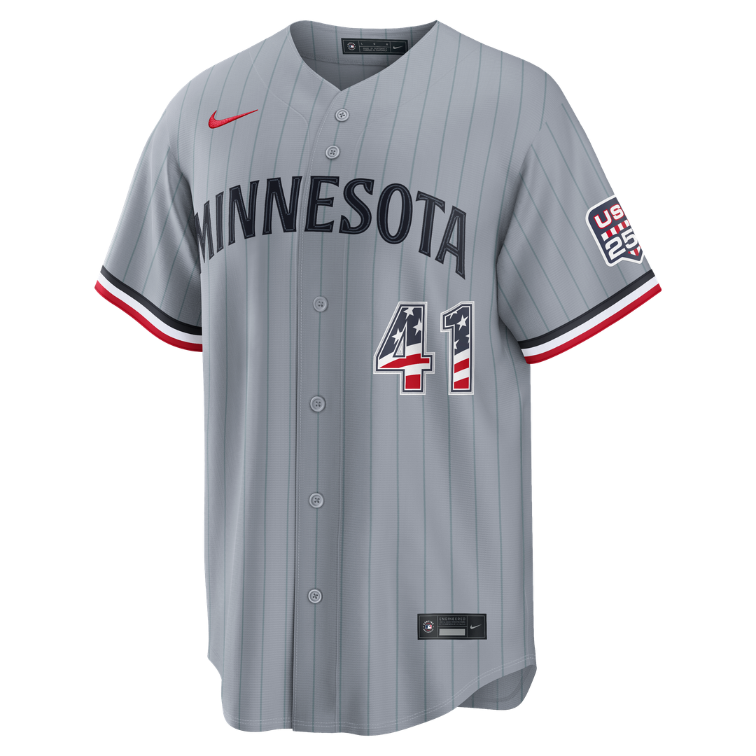 Fourth of July Men's Minnesota Twins Joe Ryan Nike Gray USA 250 Stadium Jersey