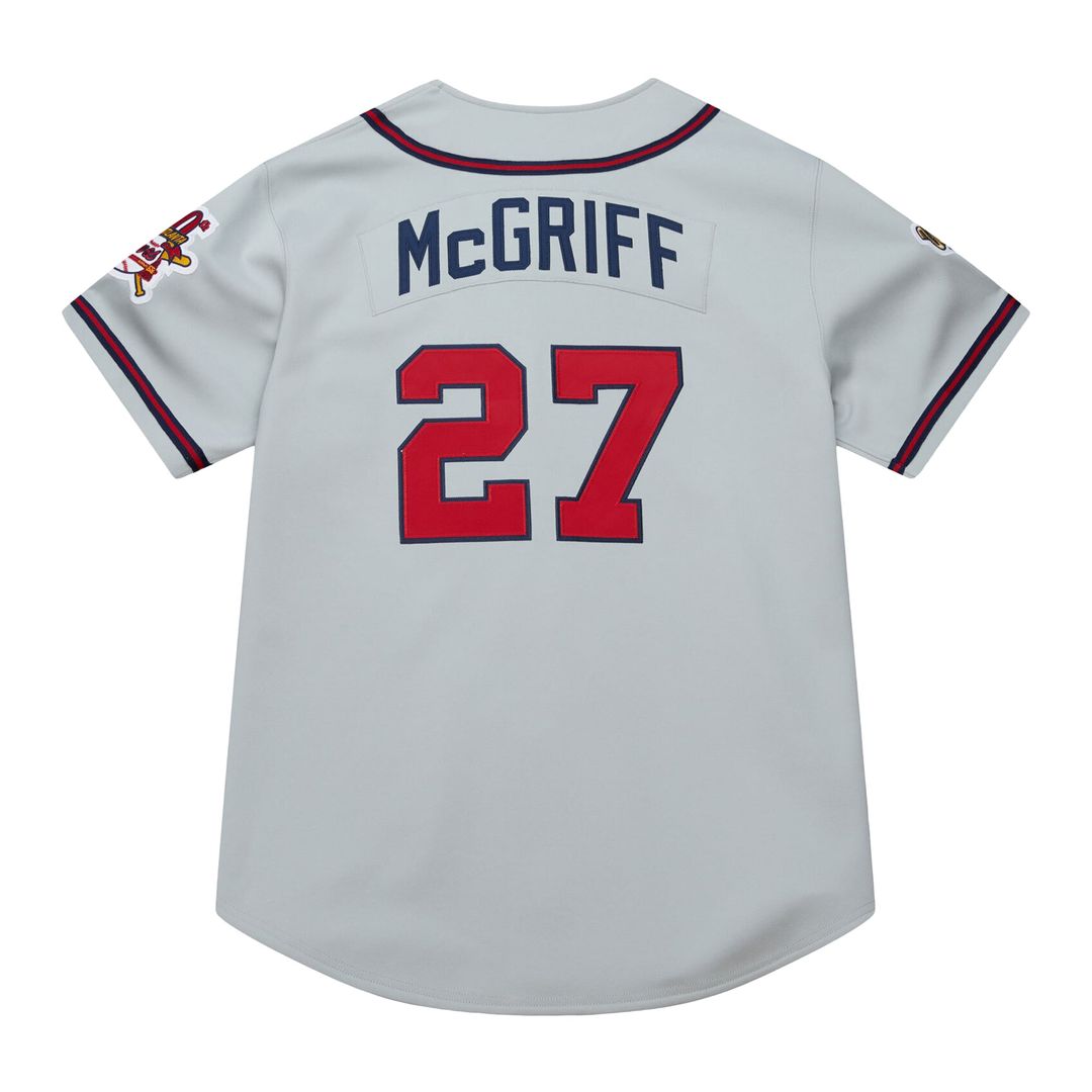 Men's Atlanta Braves Fred McGriff Mitchell & Ness Gray 1995 Throwback Authentic Jersey