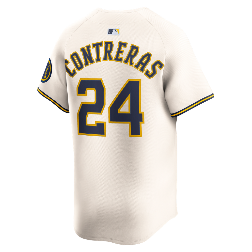 Men's Milwaukee Brewers William Contreras Nike Cream Home Limited Player Jersey