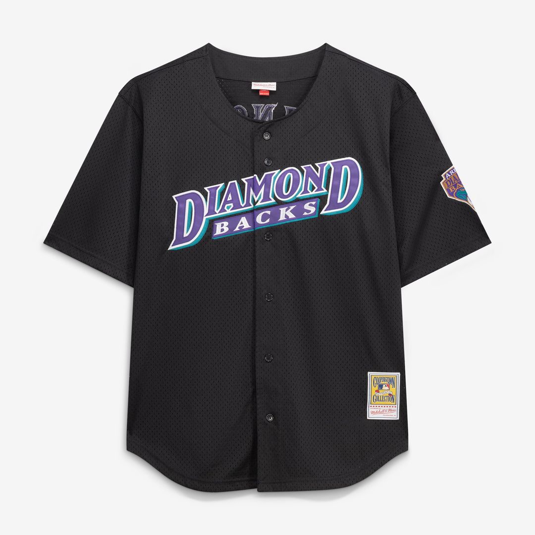 Men's Arizona Diamondbacks Randy Johnson Mitchell & Ness Black Big & Tall Cooperstown Mesh Batting Practice Jersey