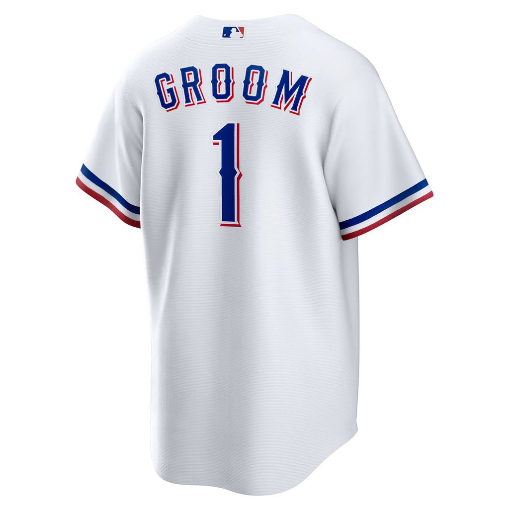 Men's Texas Rangers  Nike White #1 Groom Home Replica Jersey